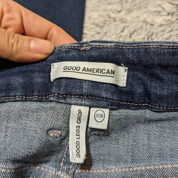 Good American Good Legs Crop Blue Jeans Size 2 / 26 Skinny - Picture 5 of 6